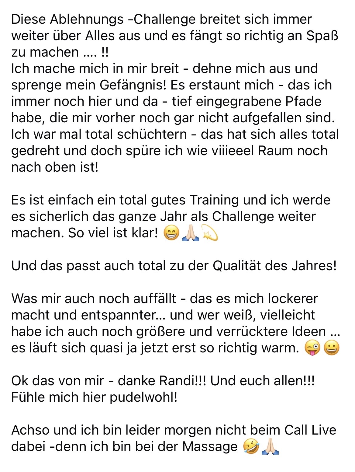 Ablehnungschallenge Feedback